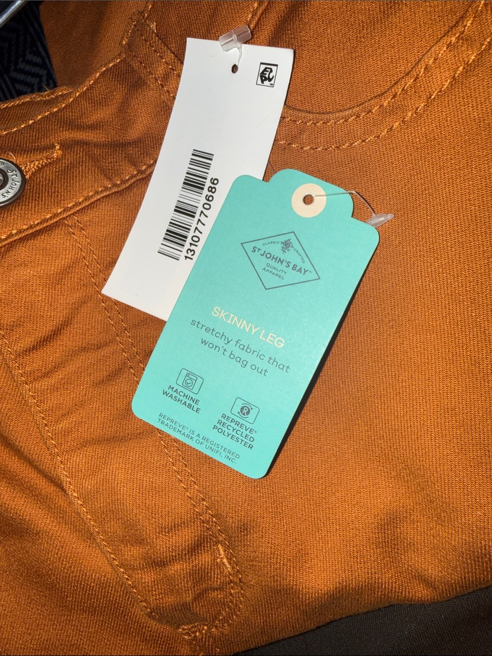 St. John's Bay Women's Rust Orange Skinny Jeans - Picture 7 of 8